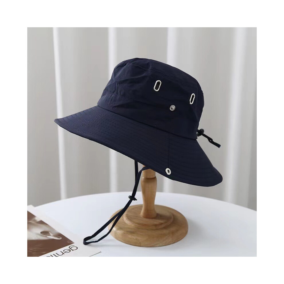 (Bleu marine-taille unique) chapeau de seau d'été pour hommes casquette de pêcheur pêche parasol extérieur