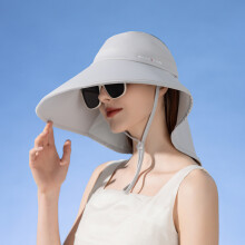 (Gris clair-taille unique) Xinbaoguan 100% été grand avant-toit Protection UV chapeau de soleil avec