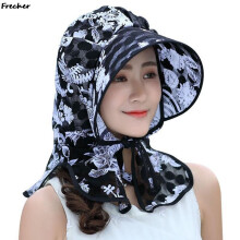 (BK) casquette de travail de jardin protection solaire été femmes plage casquettes florales Anti-UV