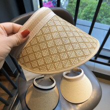 (Kaki Rhombus) Chapeau de Paille Visières Chapeau de Plage Dames Chapeaux et Casquettes Vide Chapeau