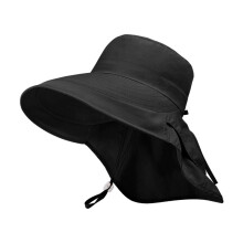 (Noir-taille unique) chapeau de soleil pour femmes avec rabat de cou, chapeaux de pêche de randonnée