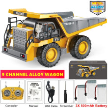 (Dump 3Battery)4WD Fernbedienung Bagger Spielzeug Funkgesteuerter RC Muldenkipper Fahrzeug Crawler Bulldozer