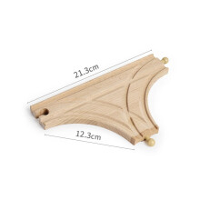 (1 Stück T-Schiene) Holzschienen-Zubehör, Buchenholz, Eisenbahngleis, Brücke, Verbindungsstück, Spielzeug,