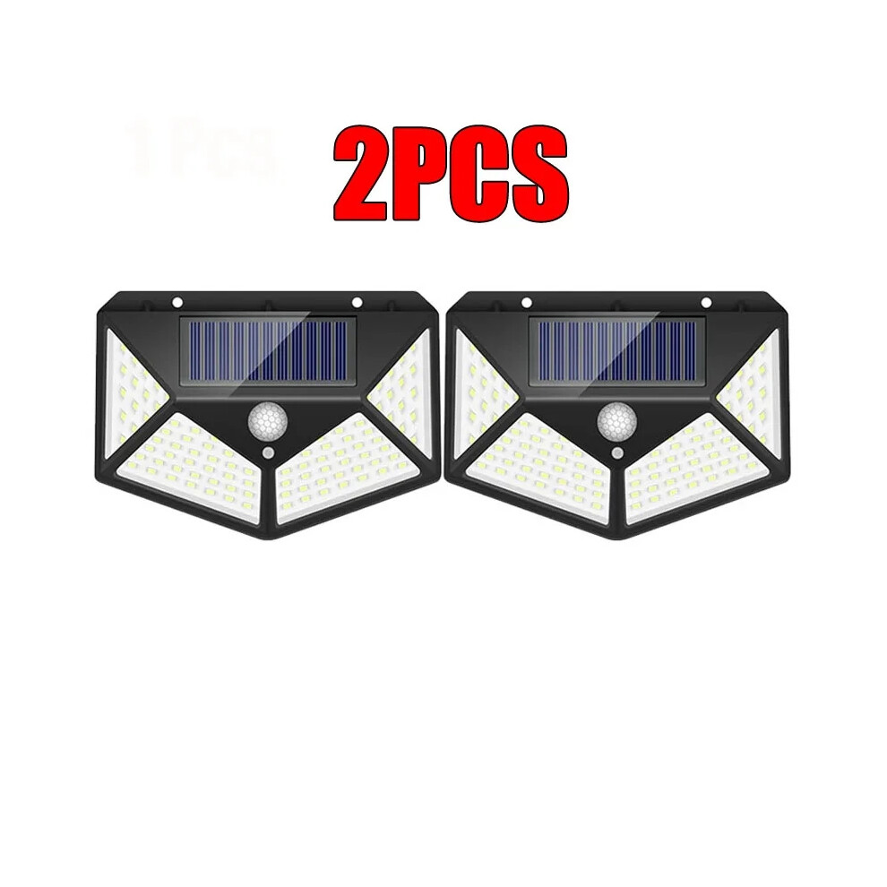 (2Pcs-100LED) Nouvelle mise Ã niveau de lampadaire solaire Lampe murale solaire Capteur de mouvement
