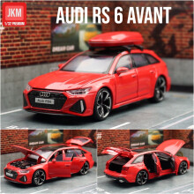 (Audi RS6 Premium) 1/32 Audi RS6 Miniatur-Spielzeugauto aus Druckguss, Modell mit Sound und Licht, Türen