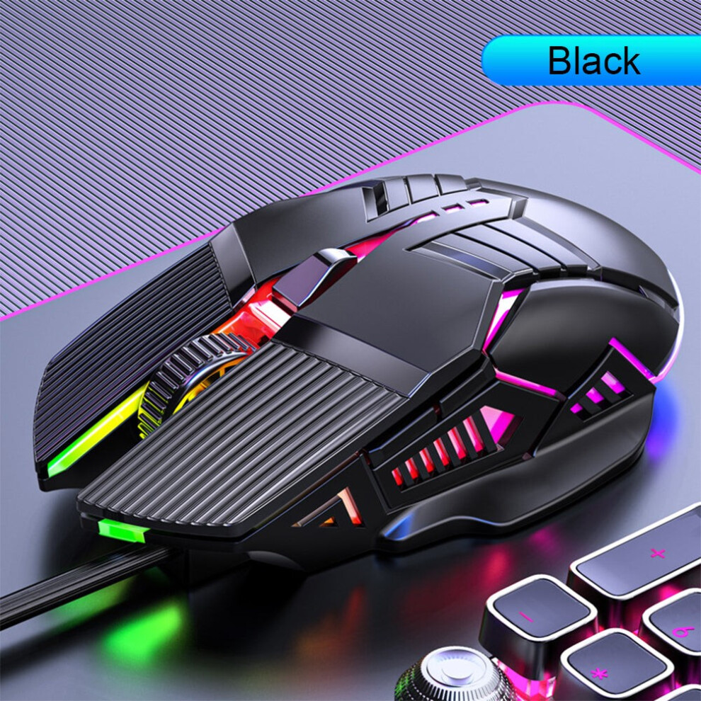 (Argilla-Nero) Mouse Da Gioco Ergonomico Cablato 3200 Dpi Mouse Usb Gaming Rgb Mause Mouse Da Gioco