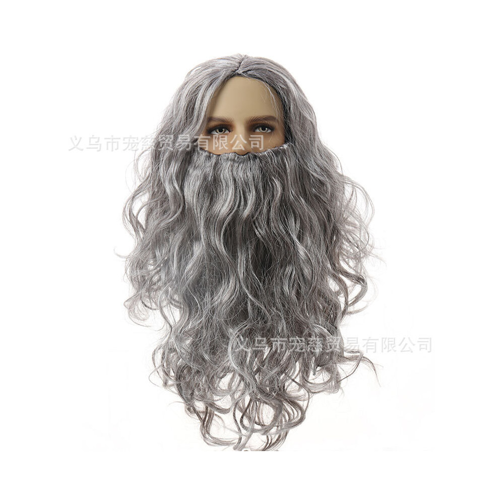 (Silver Long Wig) Curly Long Stunning Wizard Wig For Halloween And Christmas Cosplay And Up Dress