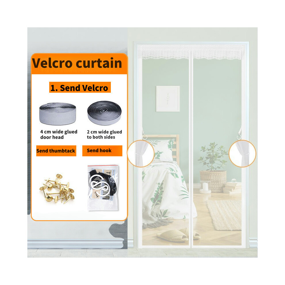 (White, 100x210cm(39x82inch)) Magnetic mosquito net door, insect repellent curtains for French doors to prevent mosquitoes and other pests, quick installation. - White