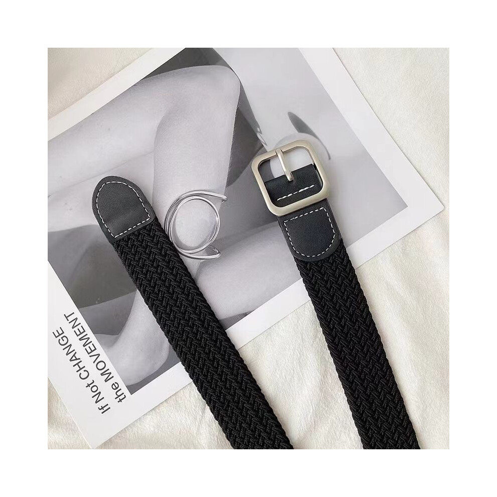 (Black100cm) Fashionable Unisex No Hole Braided Canvas Belt Available In Multiple Colors Sizes And-image-OPC-PGVD2DJ-NEW