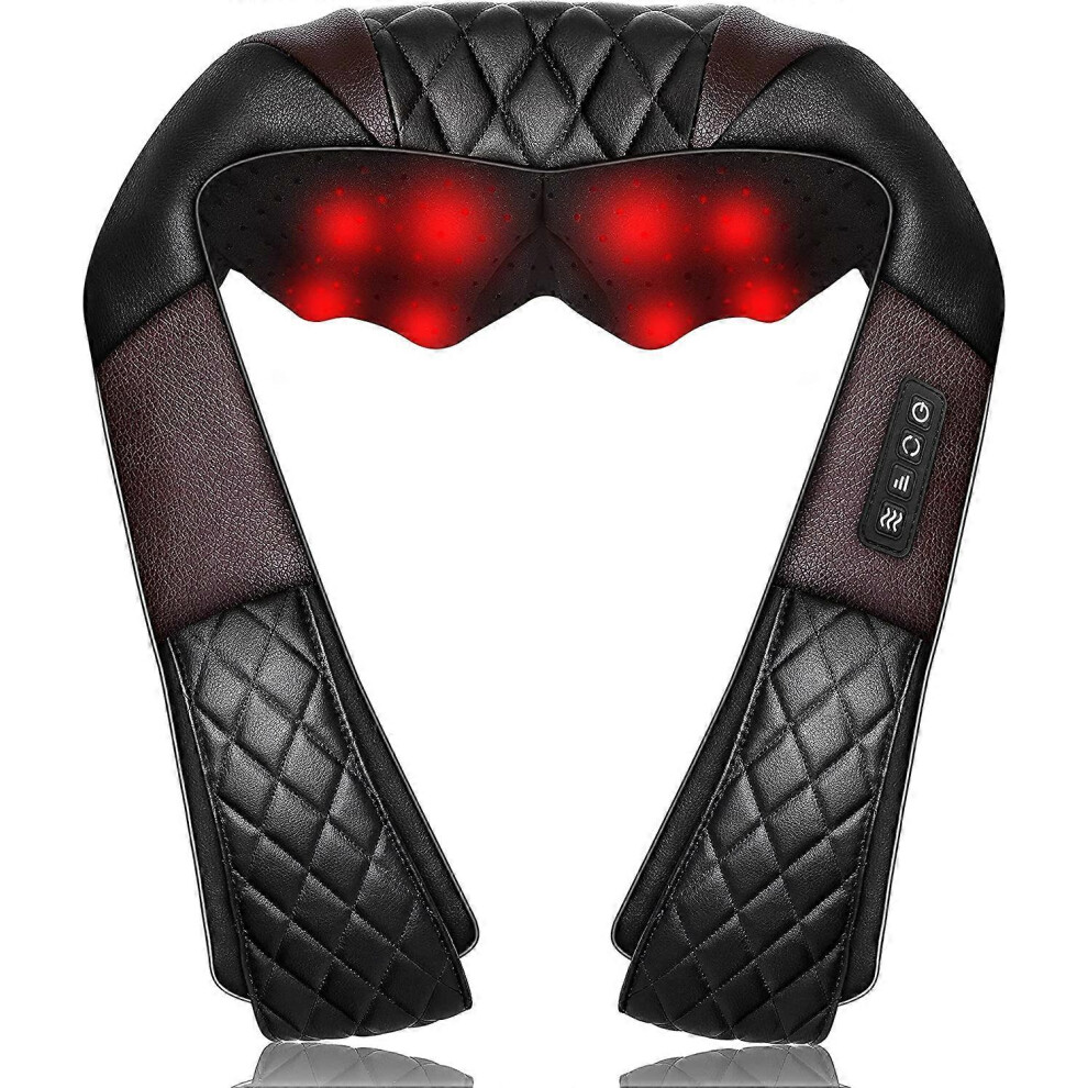 Shiatsu Neck and Back Massager with Heat, Deep Tissue 4D Kneading Shoulder Massage Pillow for Shoulder, Back and Neck, Legs, Relieve Neck Muscle Pain