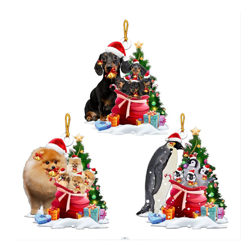 (Red) Cartoon Dog Stylish Pendant Christmas Tree Decor And Cheerful Party Accessory Home-image-OPC-PGVD6RR-NEW