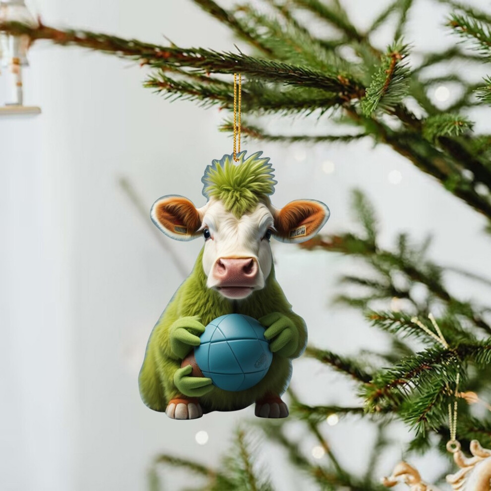 (5) Cow Adorable Acrylic Christmas Ornament Cute Car Hanging Decor For Vibes Festive-image-OPC-PGVD7W6-NEW