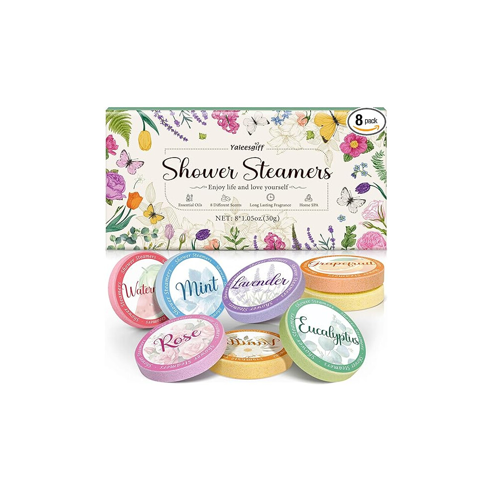 Yaleesgiff Gifts for Women Shower Steamers Aromatherapy Mum Birthday Gifts, Home SPA Self Care Natural Essential Oil Relaxation Shower Bombs
