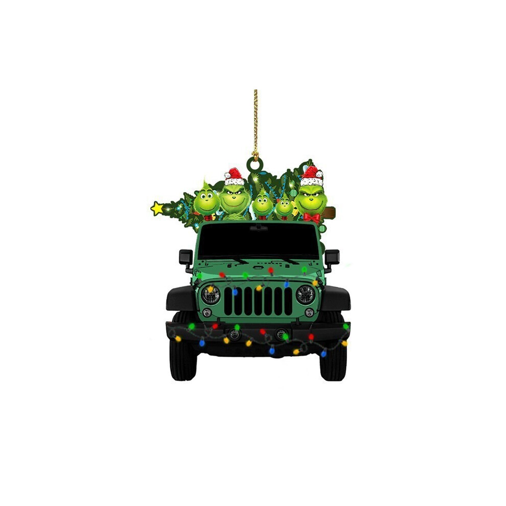 (4) Colorful Grinch Green Truck Acrylic Christmas Ornament For Accessories Vehicle-image-OPC-PGVDF7G-NEW
