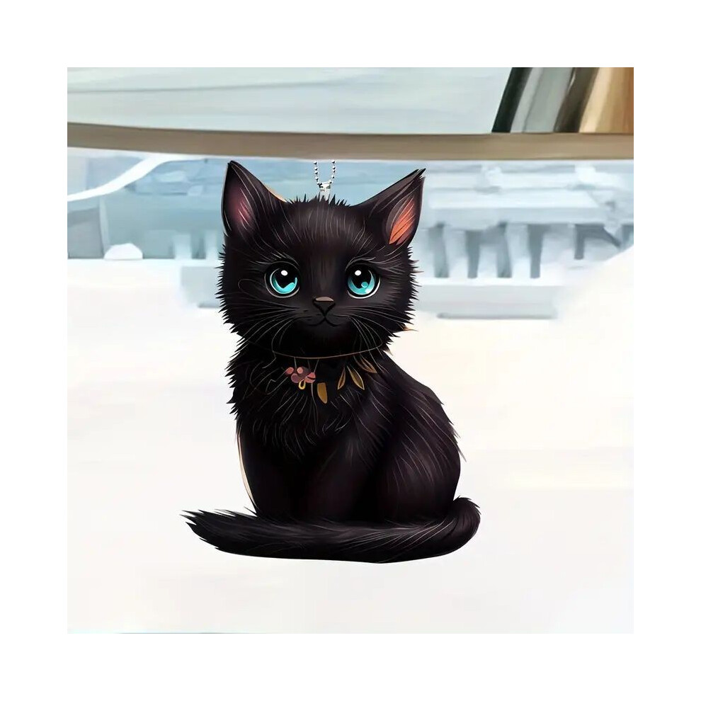 Cat Flat Acrylic Car Pendant Charming Halloween Decoration For Decor Interior-image-OPC-PGVDFHG-NEW