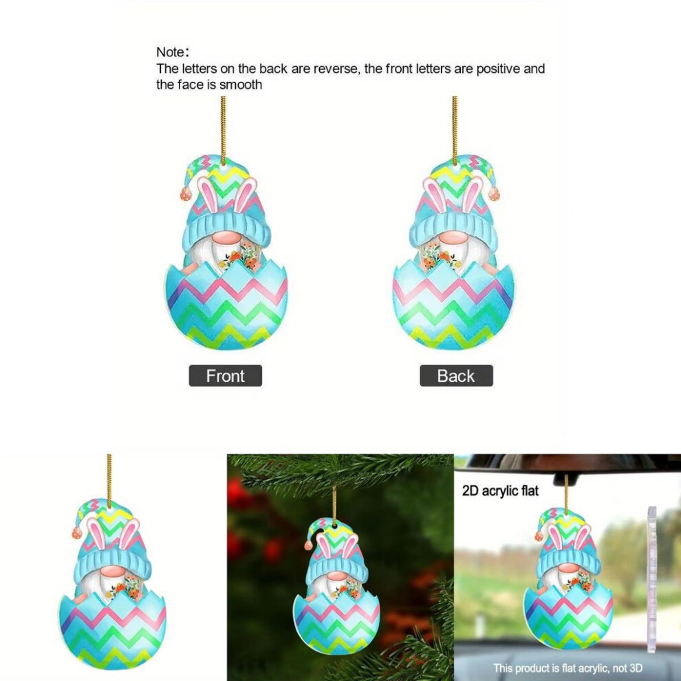 Acrylic Colorful Easter Egg Gnome Car Ornament Decorative Piece For Styling Festive Auto-image-OPC-PGVDGBT-NEW