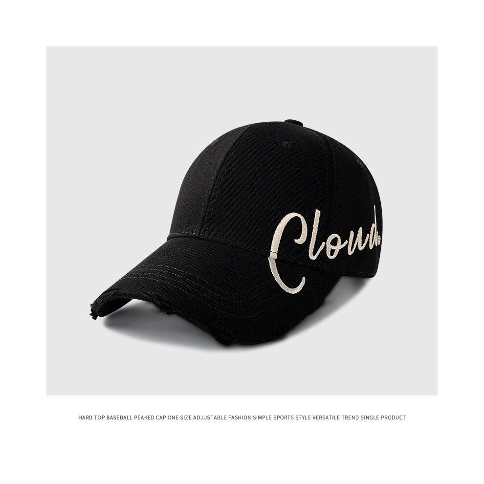 (Black) Black Hardtop Elegant Duckbill Hat With Stylish Embroidery Suitable For Adults Perfect For Activities Summer Outdoor-image-OPC-PGVDGHG-NEW