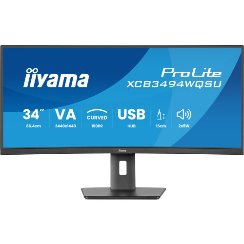 iiyama Curved PC Monitor - IIYAMA - 34" - 120Hz - VA Panel - 0,4ms - PROLITE