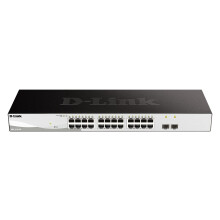 Netwerkswitch - DLINK - DGS-1210-26/E - 24 poorten 10/100/1000BASE-TX - 2 SFP-poorten - 52 Gbit/s