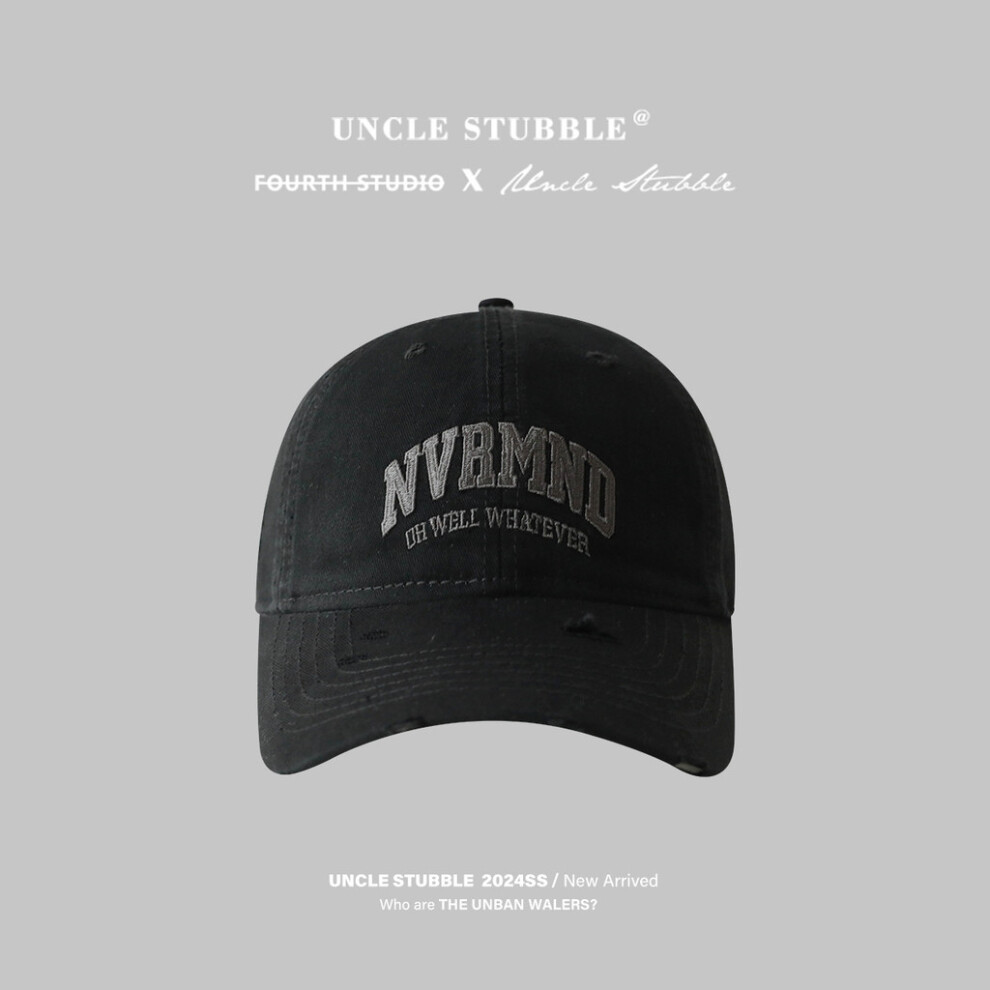 (Black) Unisex Cotton Allseason Adjustable Hat With Elegant Embroidery And Soft Adults Top For-image-OPC-PGVDJDG-NEW