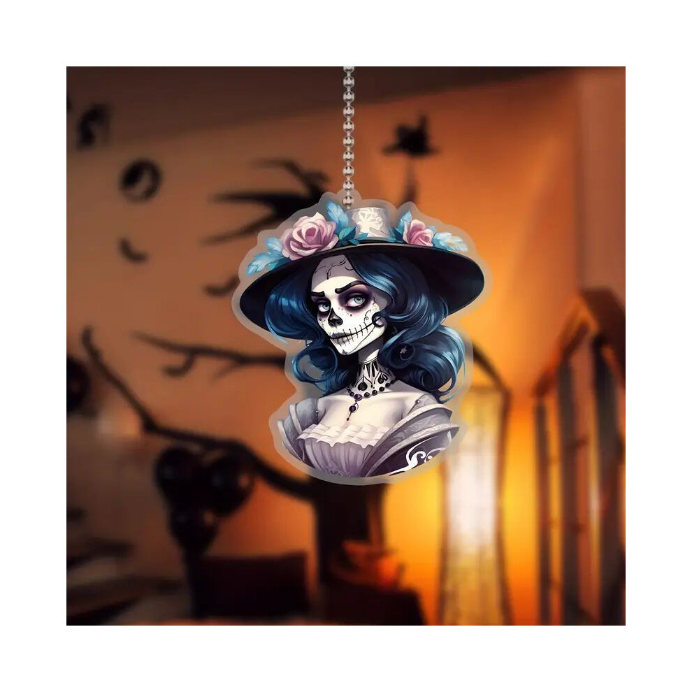 (2) Eyecatching Cartoon Skeleton Doll Acrylic Flat Ornament Excellent For Halloween And Decorations Car Holiday-image-OPC-PGVDKP6-NEW