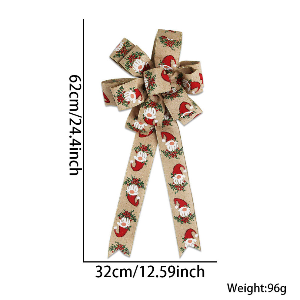 (Rudolph Ribbon) Luxurious 32x62cm Christmas Bow With Vibrant Berry And Snowflake Patterns For Trees-image-OPC-PGVDKRK-NEW