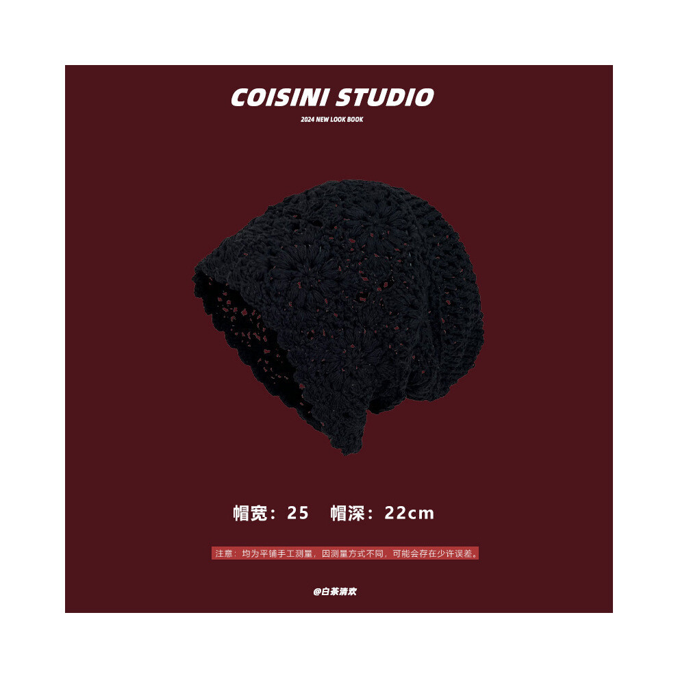 (Ju Jingyi Knit Black) Crochet Stylish Knitted Beanie With Floral Design And Ear Protection Genders All For-image-OPC-PGVDKY7-NEW