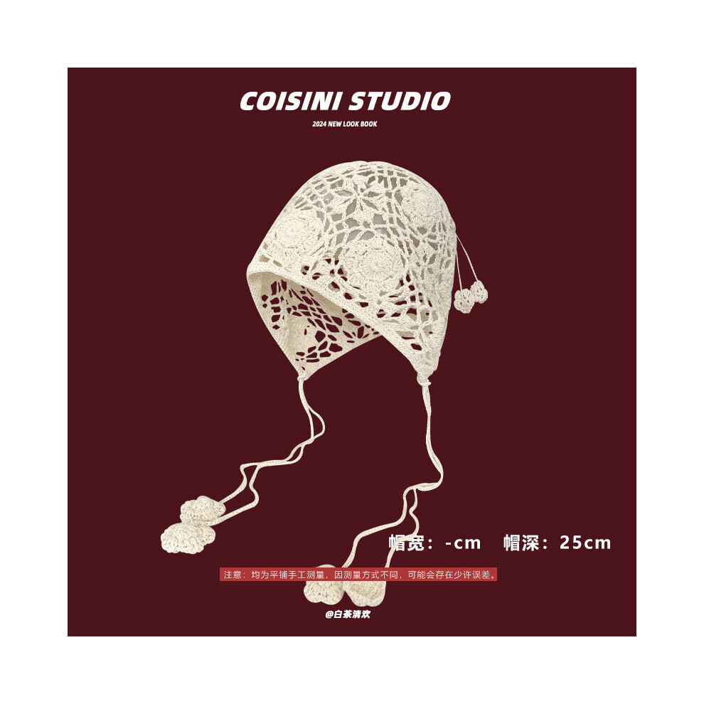 (Flower Knit Beige) Crochet Stylish Knitted Beanie With Floral Design And Ear Protection Genders All For-image-OPC-PGVDKXZ-NEW