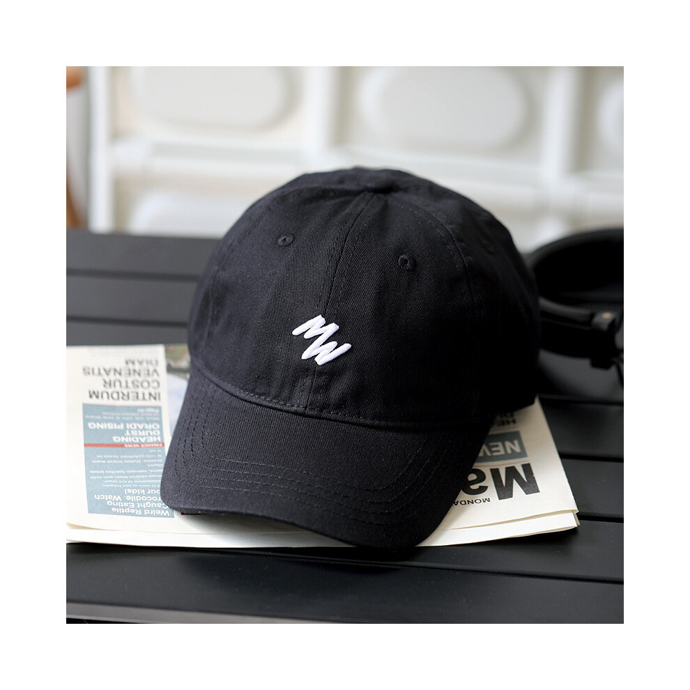 (Black) Embroidered Trendy Cotton Baseball Hat For Fall In Soft Colors Comfortable With Fit-image-OPC-PGVDMQC-NEW