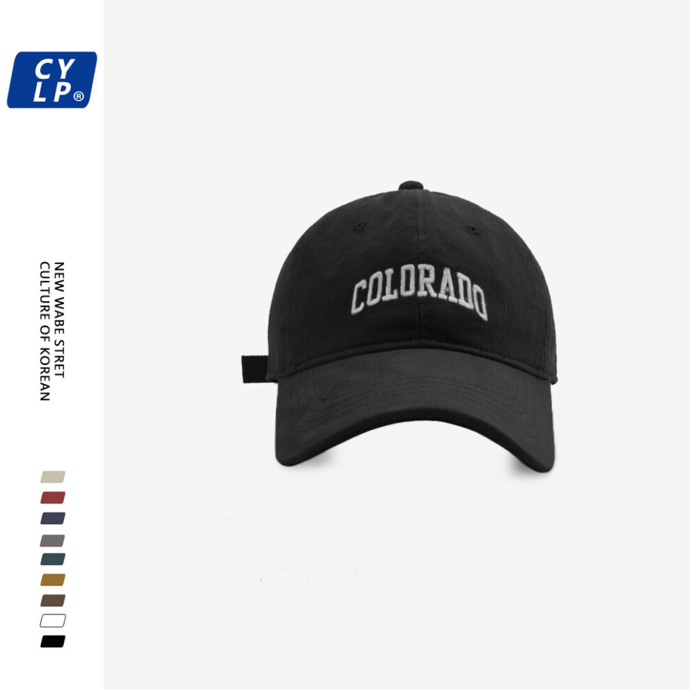 (Black Colorado, Large Head) Embroidered Adjustable Street Style Baseball Cap Perfect For Autumn And Winter-image-OPC-PGVDMSV-NEW