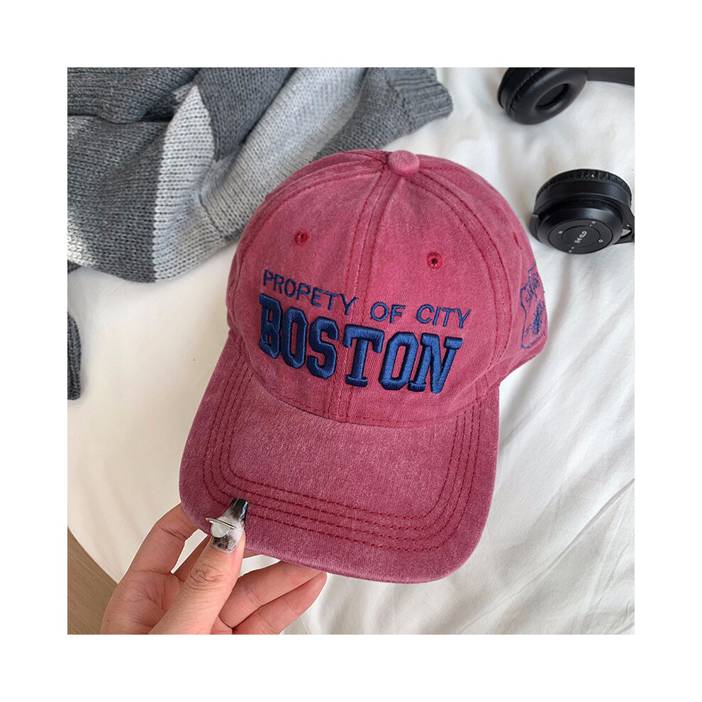 (Magenta) Sun Protection Stylish Baseball Cap For Women With Embroidery And Design Brim Wide-image-OPC-PGVDNRS-NEW