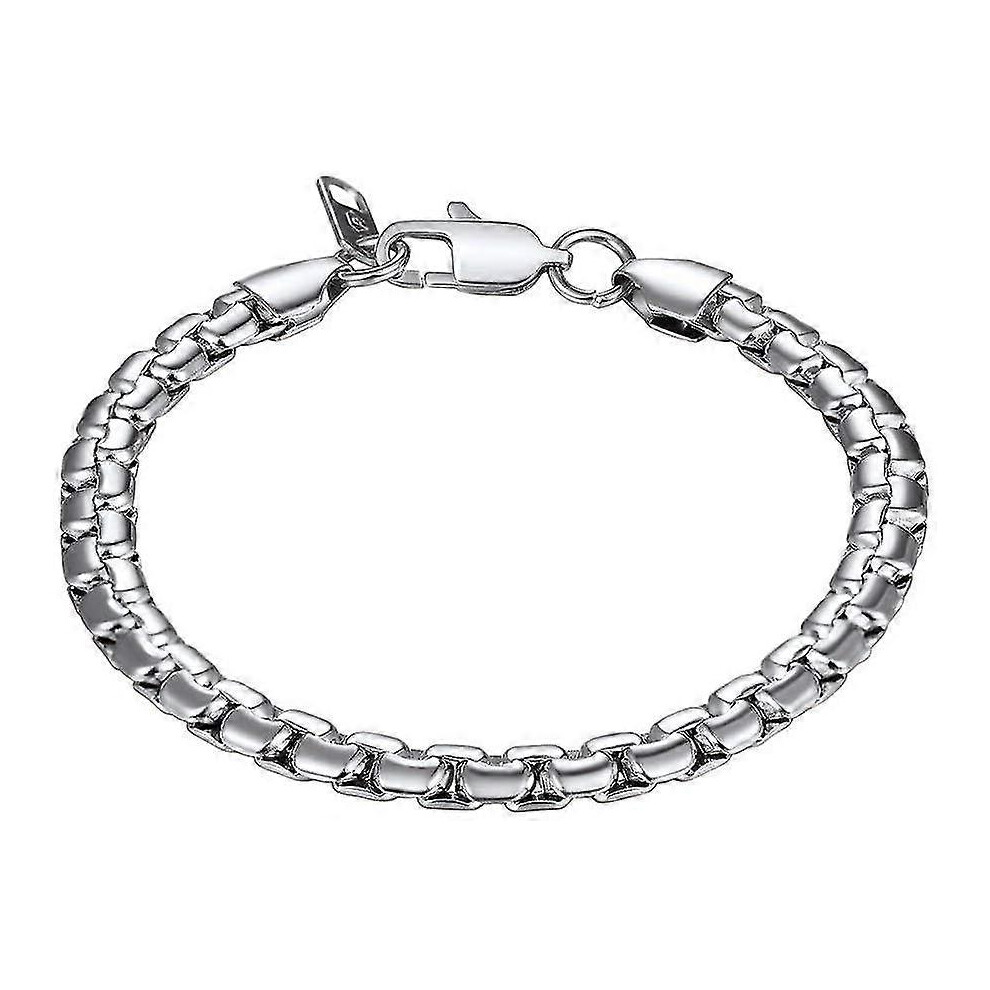 Bracelet pour homme en acier inoxydable avec chaîne vénitienne Chaîne de 6 mm de large à la mode