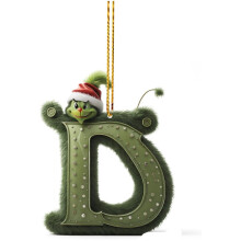 (StyleD) Colorful Alphabet Grinch Christmas Tree Ornaments Charming Acrylic Hanging Decor