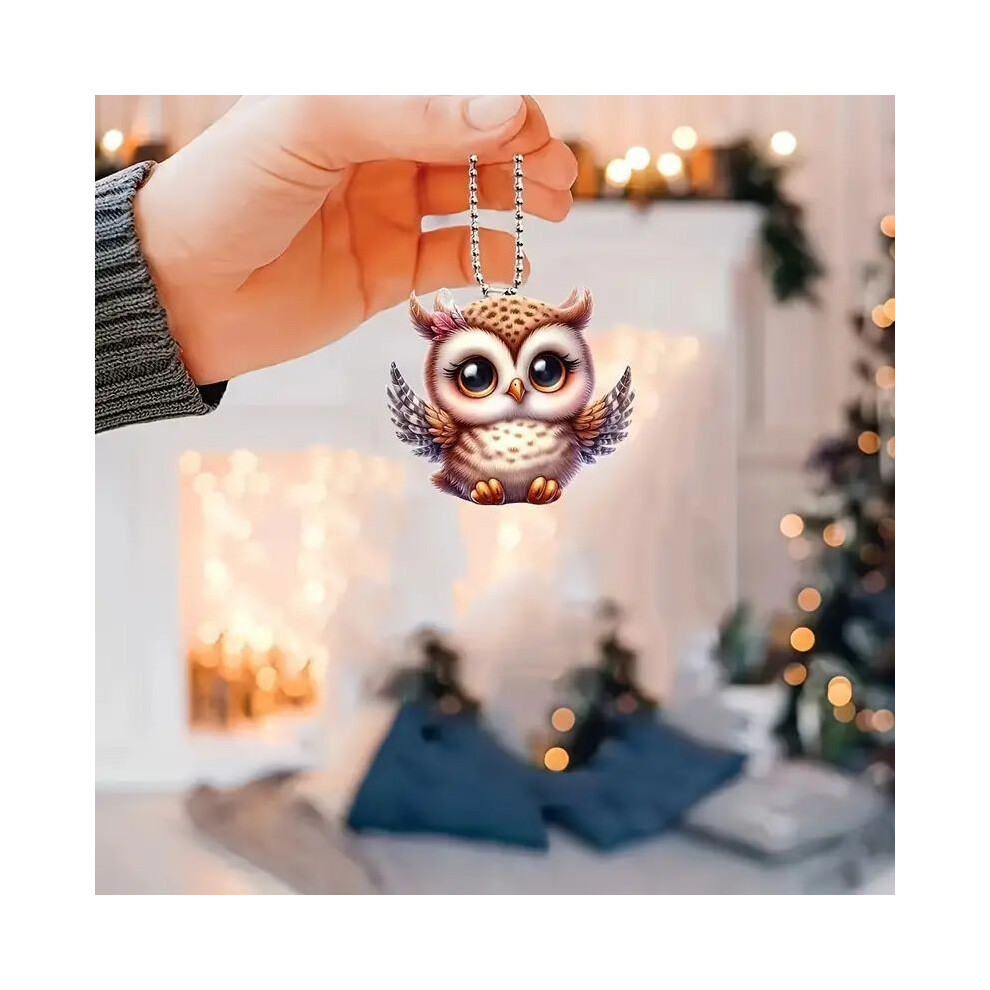 Cartoon Playful Acrylic Owl Pendant For Car Decoration And Cute Accessories Interior-image-OPC-PGVDPQJ-NEW