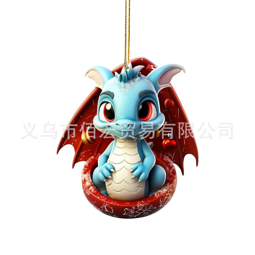 (7) Delightful Mini Blue Dinosaur Egg Hanging Decoration For Car Holiday Accents-image-OPC-PGVDQCF-NEW