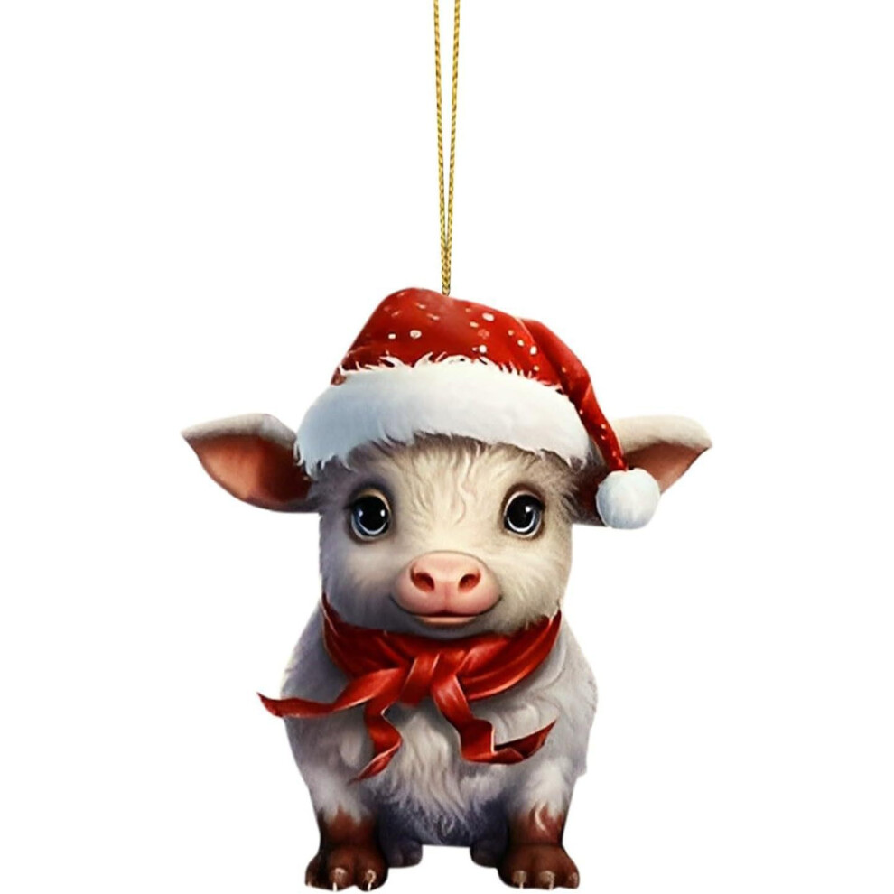 (Yellow) Bull Playful Cartoon Acrylic Hanging Ornament Ideal For Decoration Festive Christmas-image-OPC-PGVDR2J-NEW