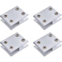 4 Pack Adjustable Double Side Aluminum Alloy Glass Shelf Support Bracket,for 8-10mm Thickness, 180 Degrees