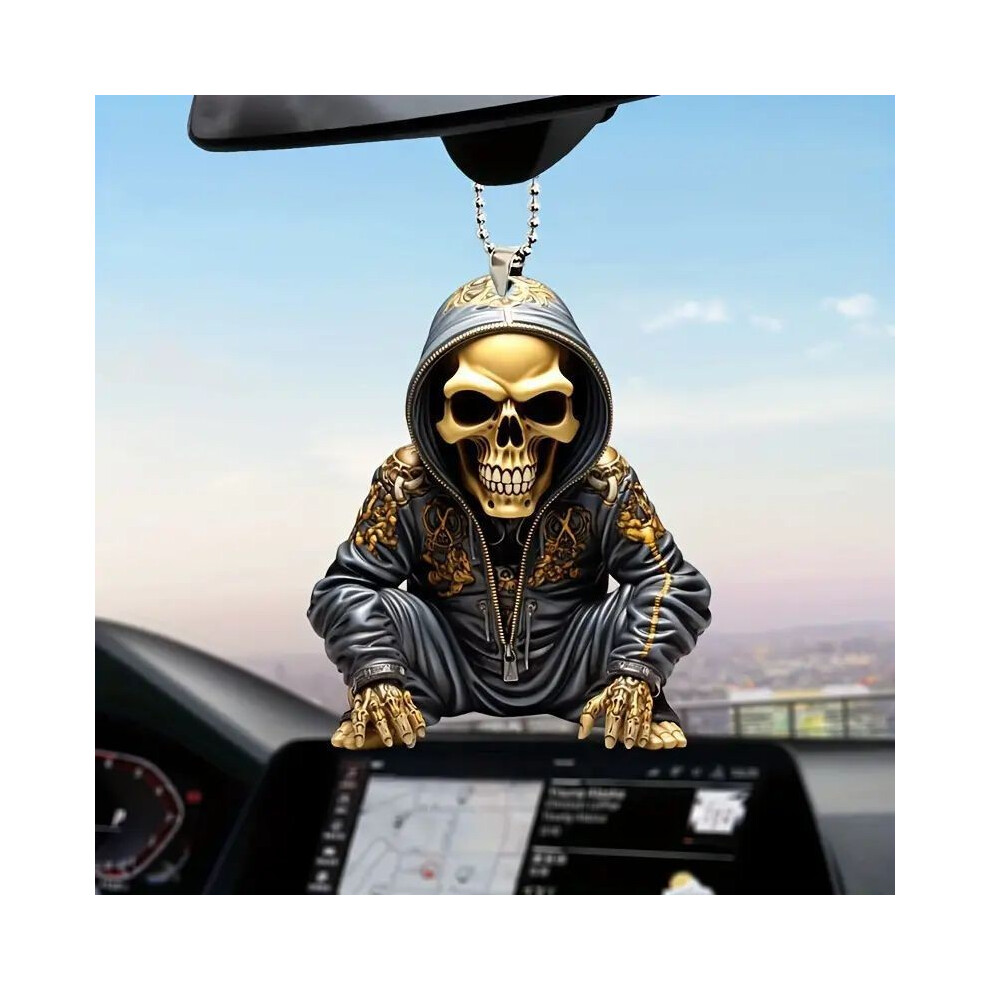 (4) Adorable Acrylic Skeleton Car Ornament Perfect For Stylish Halloween Interior Car Decoration-image-OPC-PGVDTDZ-NEW