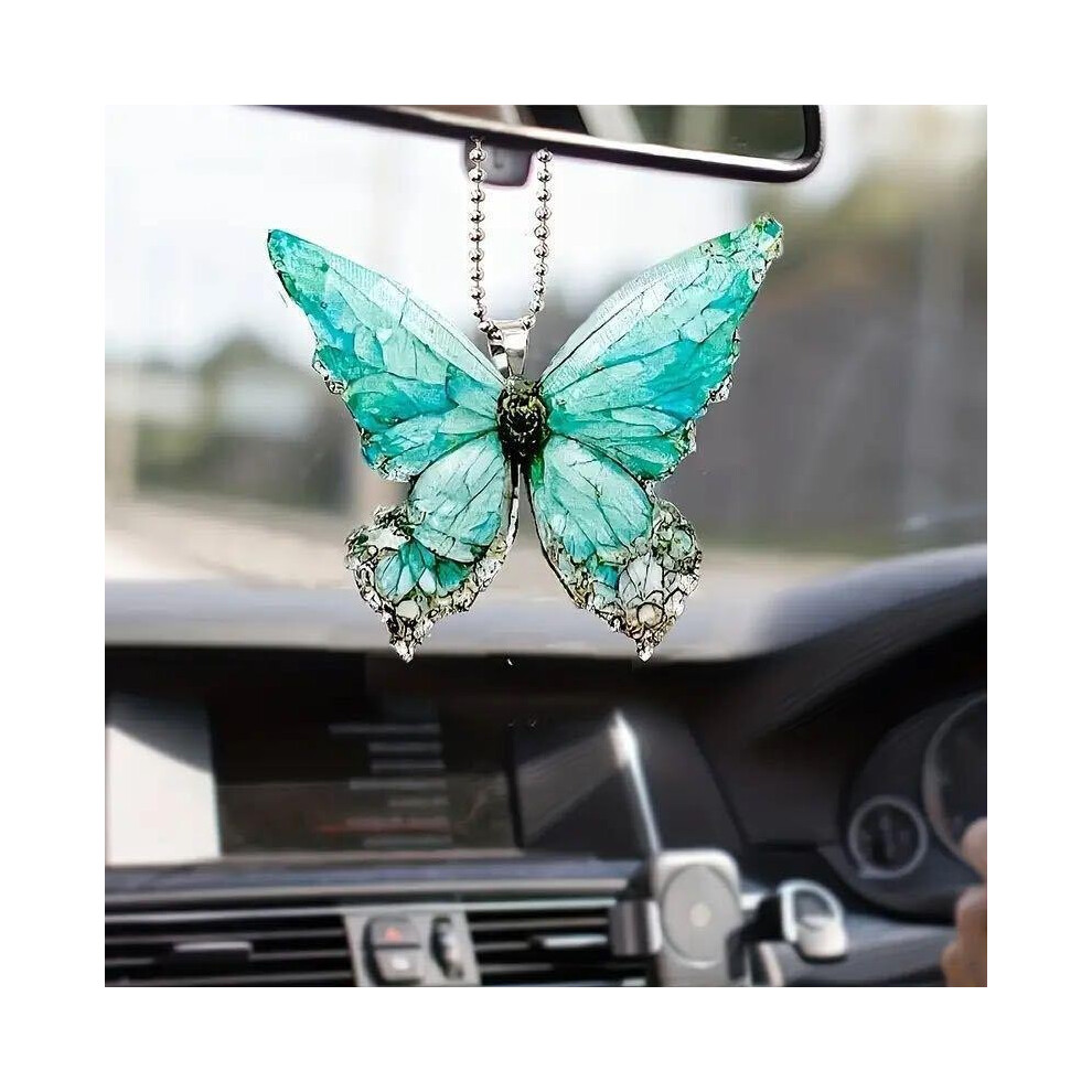 Crackle Green Elegant Butterfly Acrylic Car Accessory Decorative Gift Idea Hanging-image-OPC-PGVDTZN-NEW