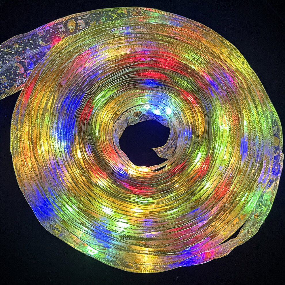 (Gold Color, 10m) White Illuminating Warm And Colorful Led Christmas Ribbon String Lights For Trees-image-OPC-PGVDYXQ-NEW