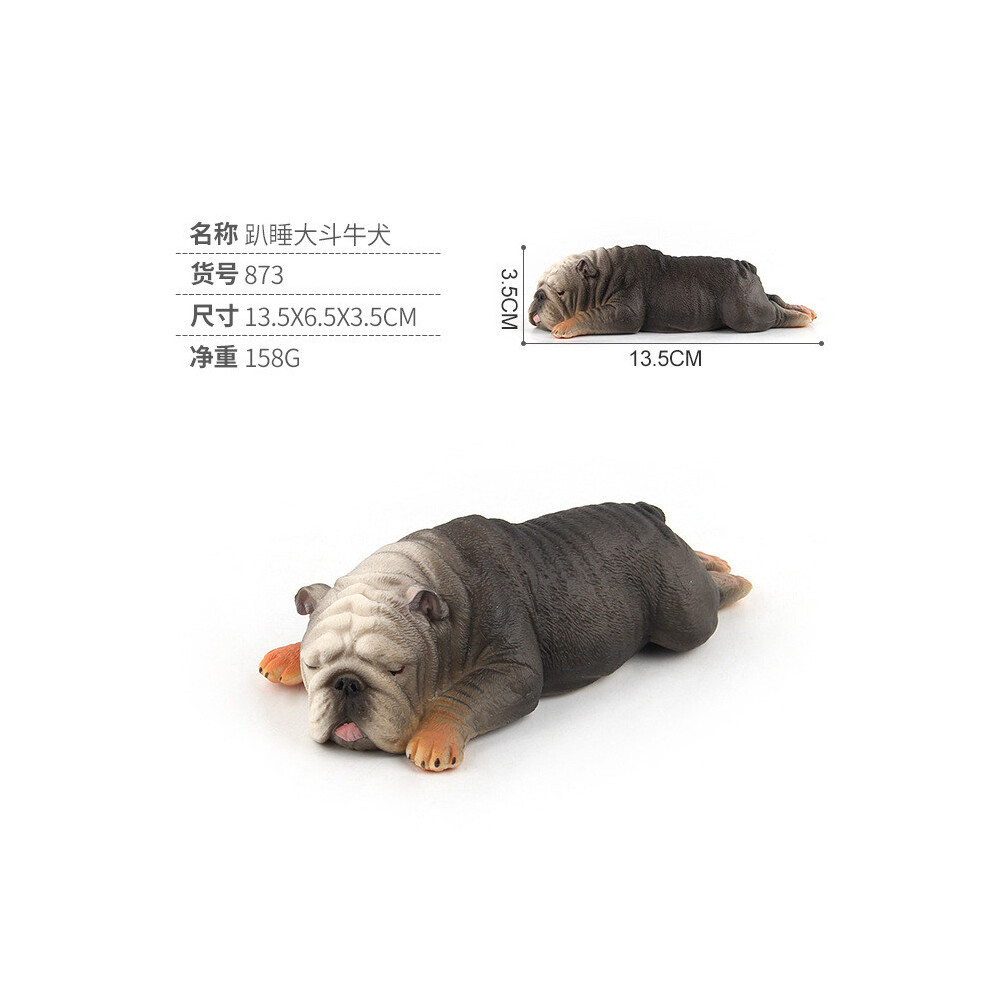 (127873 Bulldog) Endearing Pvc French Bulldog Dog Model Adorable Sleeping Puppy Display For Collectible-image-OPC-PGVF2N5-NEW
