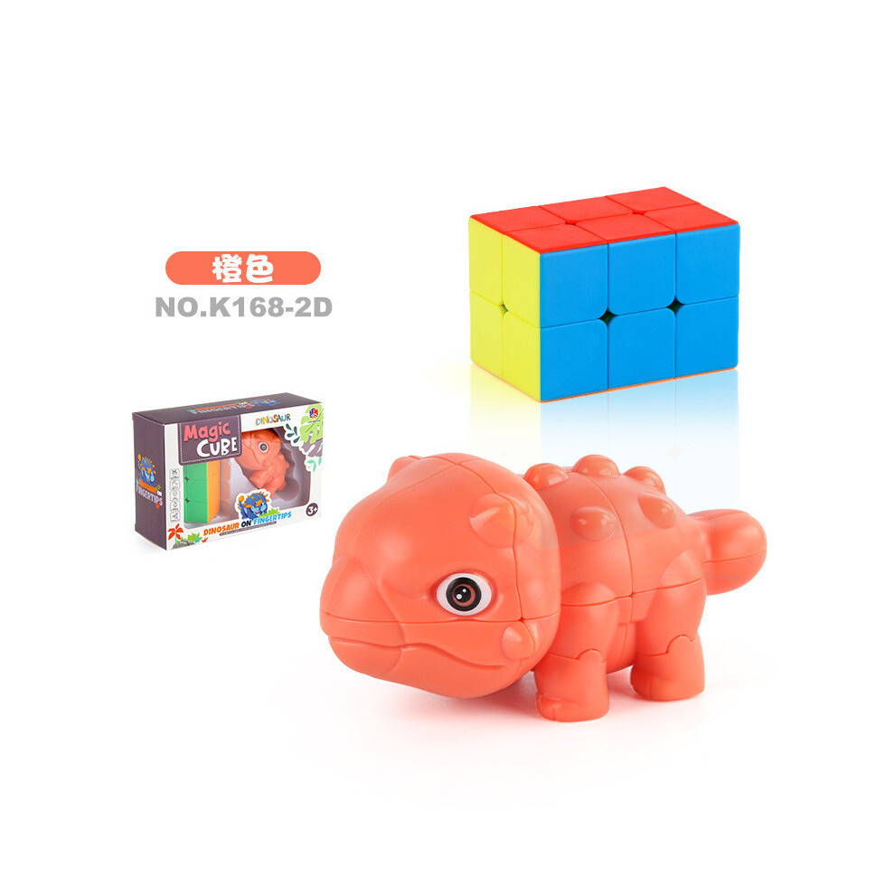 (Orange Nail Dragon) Premium Quality 2 Stage Dinosaur Cube Puzzle For Kids With Rotatable And Colorful Features-image-OPC-PGVF5QD-NEW
