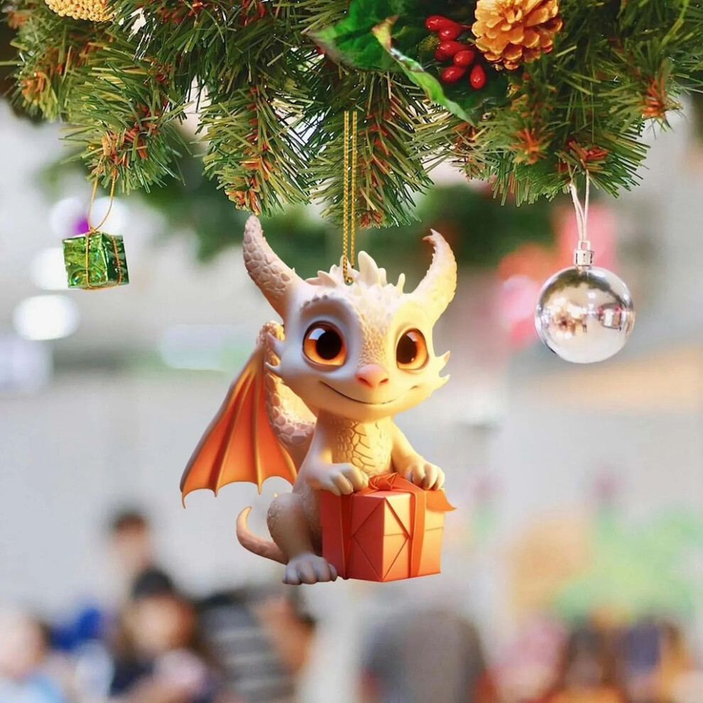 (2) Acrylic Christmas Festive Tree Hanging Ornaments Cute Cartoon Style For Cheer Holiday-image-OPC-PGVF9FC-NEW