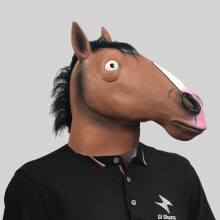 (BoJack) Head Horse Creative Mask In Brown White And Black Funny Latex Mask For Occasions Special All