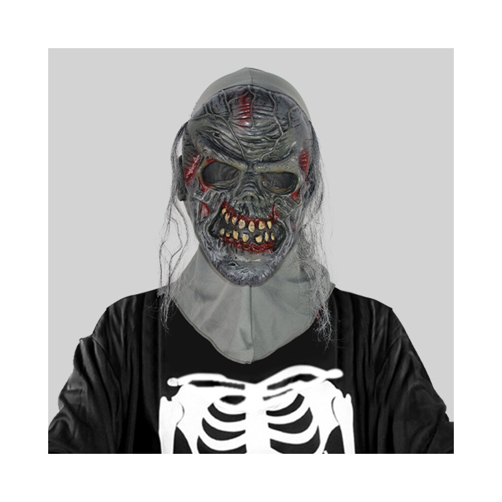 (Gray Zombie) Scream Rubber Scary Monster Mask For Halloween Party Costume Decoration Face Ghost-image-OPC-PGVFBZB-NEW