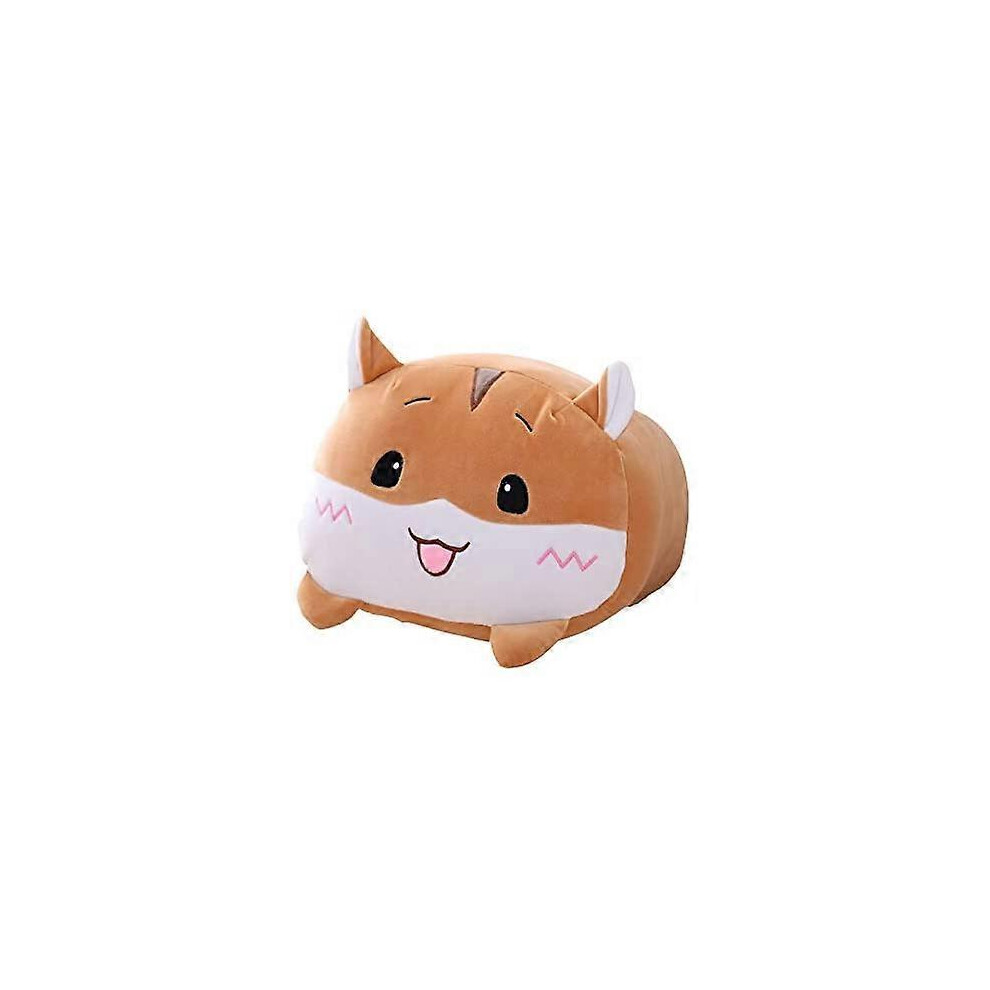 8 pouces Hamster en peluche animal pelucheux Cylindrical Body Pillow, Super Soft Cartoon Hugging Toy Gifts for Bedding, Kids Sleeping Kawaii Pillow