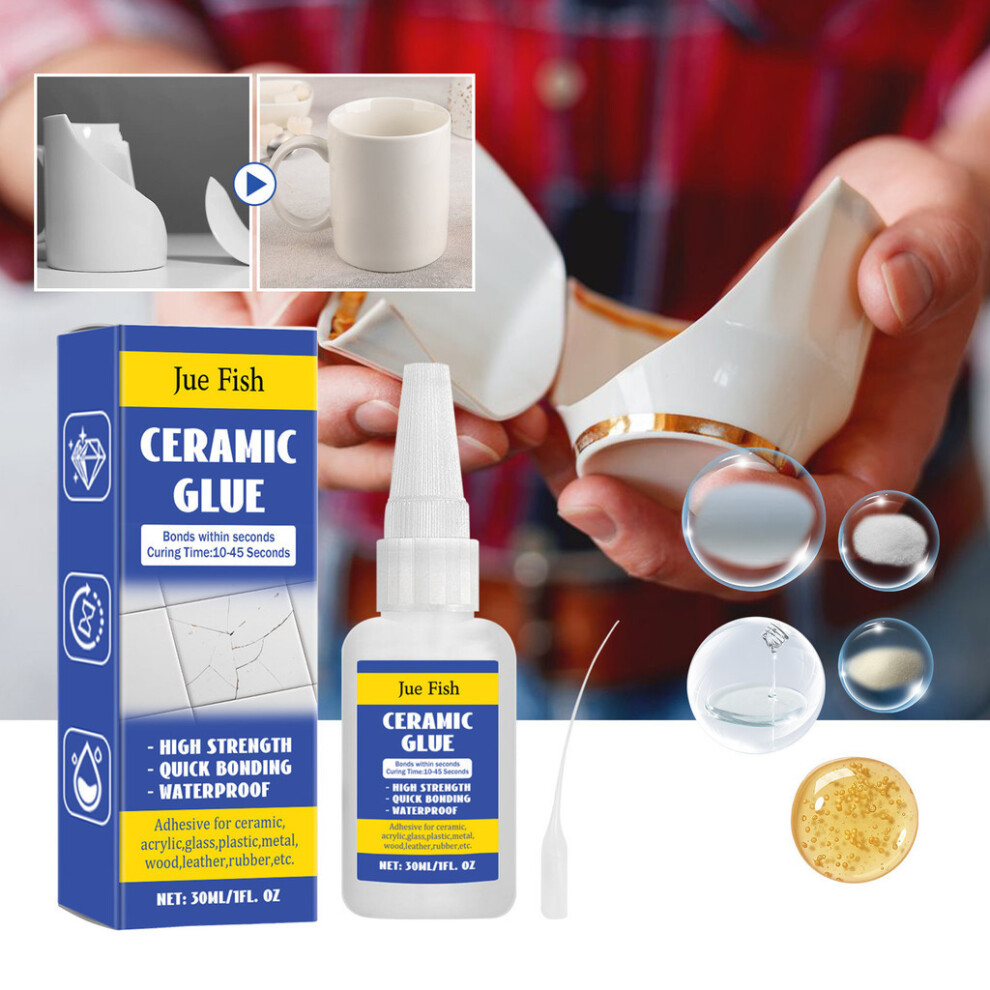 30ml Ceramic Glue Porcelain Pottery Repair Strong Glue Home Tool Quick Mending