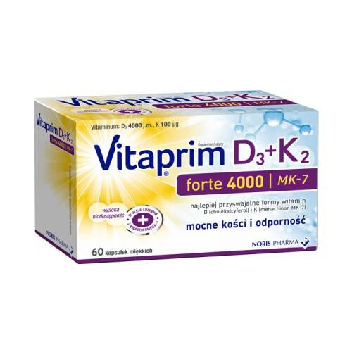 NORIS PHARMA Vitaprim D3 Forte 4000 + K2, 60 caps