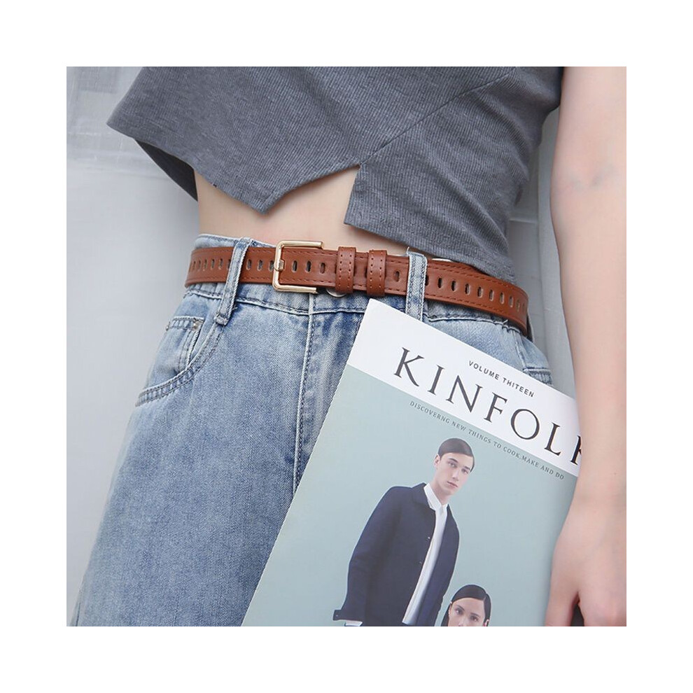 (StyleE) Womens Black Elegant Summer Denim Pants Featuring Retro Fullbody Design And Belt Chic-image-OPC-PGVFTHC-NEW