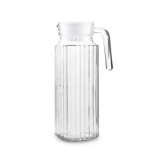 1L Clear Glass Fridge Jug Durable Glass Juice Beverage Water Pitcher with Lid